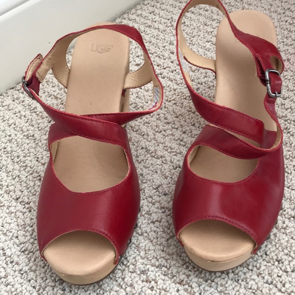 UGG Shoes - Red Uggs Platform Sandal